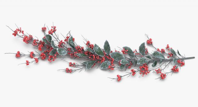 new year decor 3d model turbosquid holly twig 3d model turbosquid