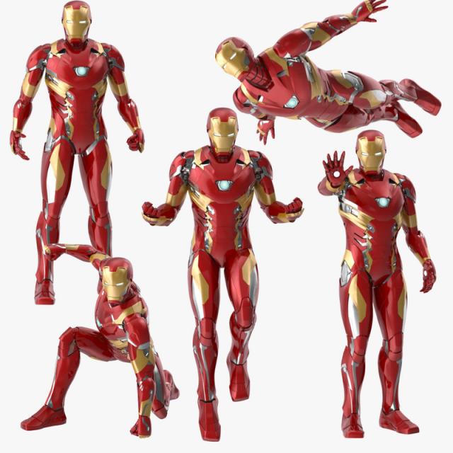 5 poses of iron man 3d collection turbosquid iron man poses 3d model turbosquid collection