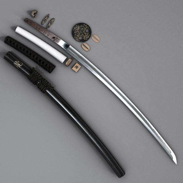 katana parts 3d model turbosquid