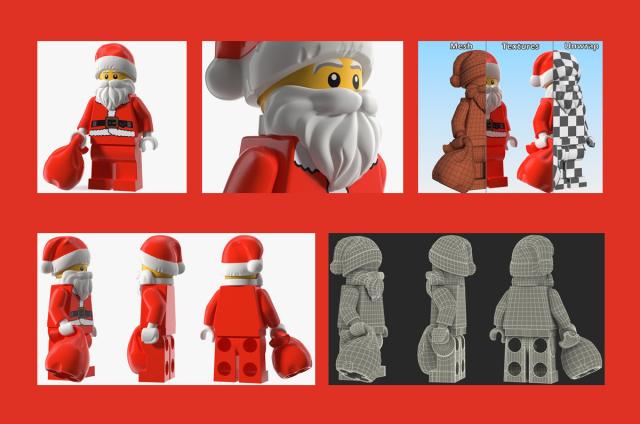 Lego Santa Claus Minifigure 3d model
