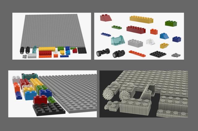 3d model Lego Bricks Pieces