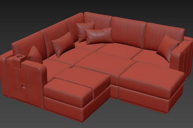 living room modern sofa 3d model lovesac