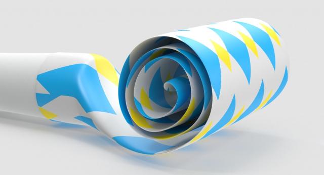 curled party horn 3d model turbosquid