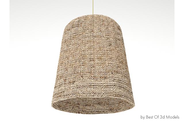 woven light from rice husk thread 3d model