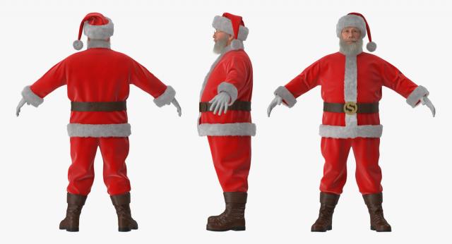christmas santa 3d model turbosquid