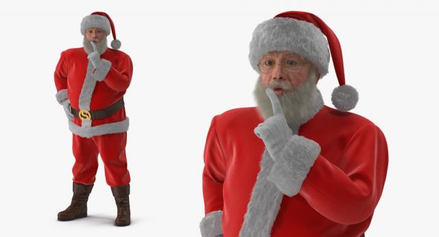 santa claus full costume 3d model turbosquid