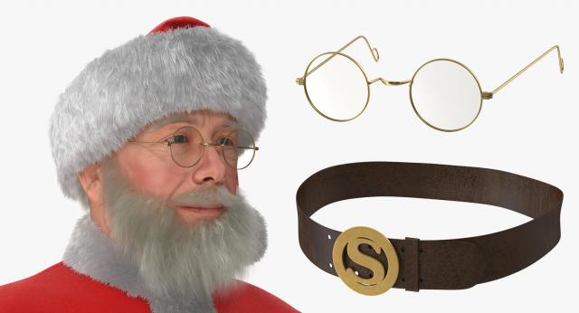 santa claus accessories 3d model turbosquid