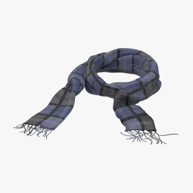 blue scarf 3d model turbosquid