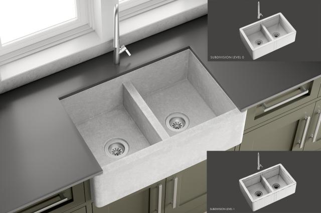 Sink Farmhouse Mixer Inox 3d model turbosquid