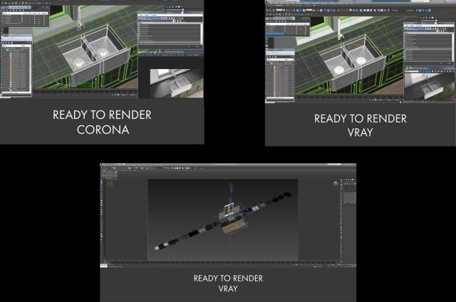 vray and corona 3d render turbosquid