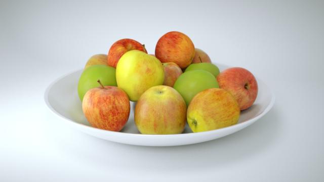 apples porcelaine plate 3d model vizpark