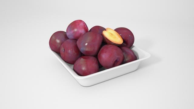 plums in a bowl 3d model vizpark collection