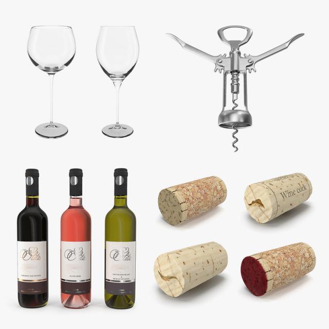 wine collection 3d model turbosquid