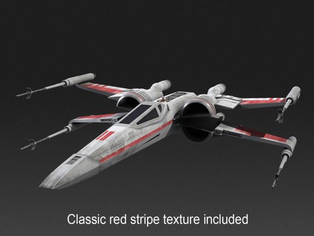 red stripe xwing 3d model turbosquid X-wing Starfighter 3d model turbosquid
