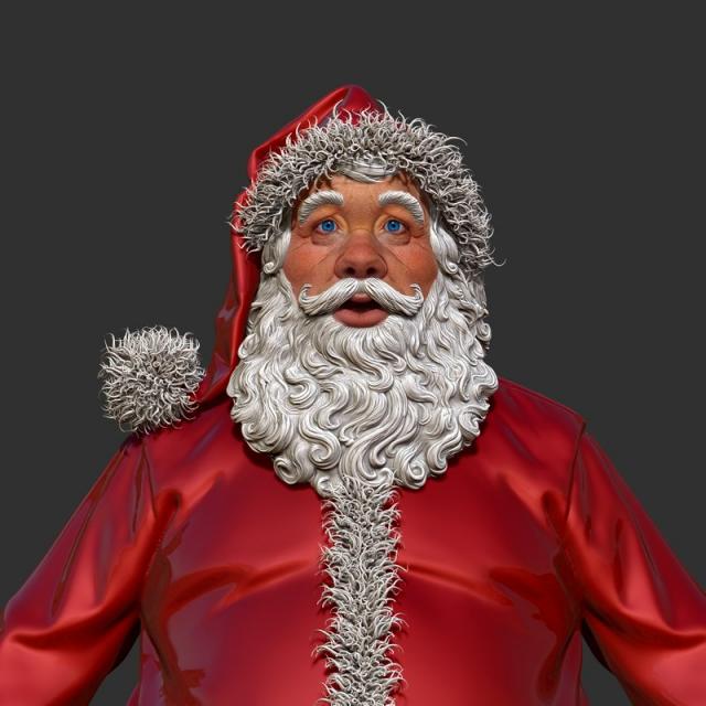 santa claus close up 3d model turbosquid