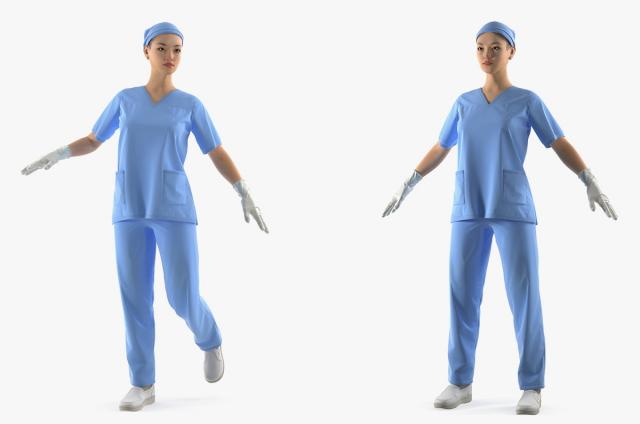 asian surgeon rigged 3d model turbosquid