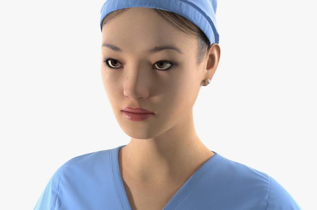 surgeon with blue uniform 3d model rigged turbosquid