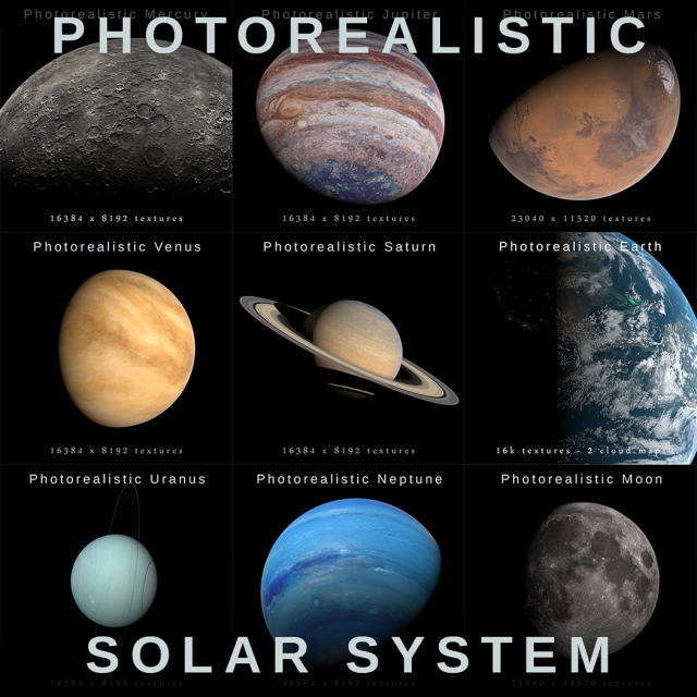 solar system collection 3d model