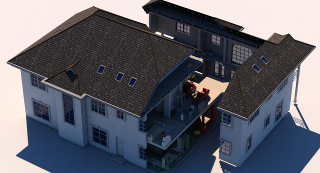 residential house cut out 3d model cubebrush