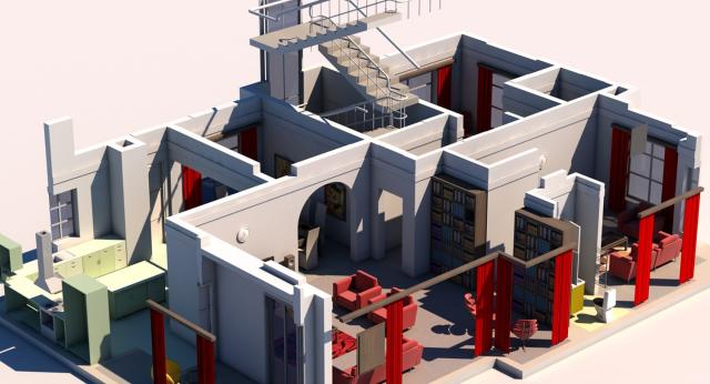 house with furniture 3d model cubebrush