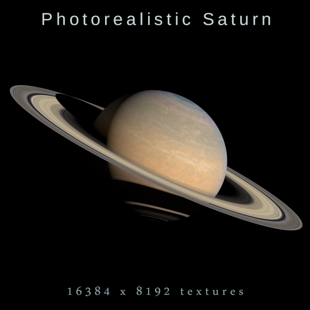 photorealistic saturn 3d model