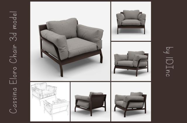 cassina eloro armchair 3d model