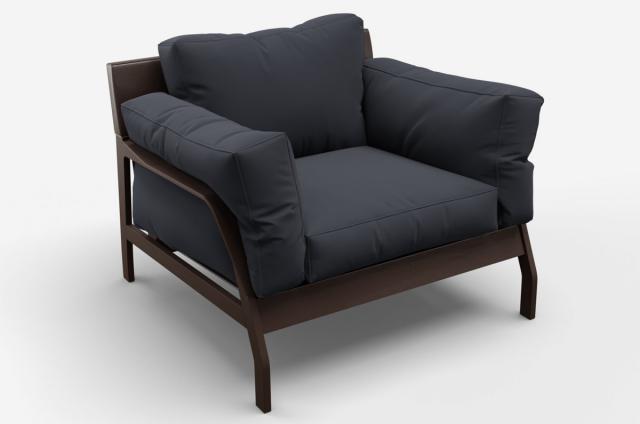 fabric armchair 3d model