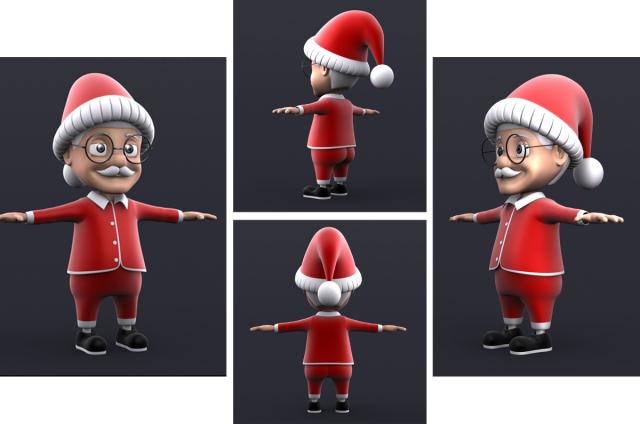 santa claus cartoon 3d model turbosquid