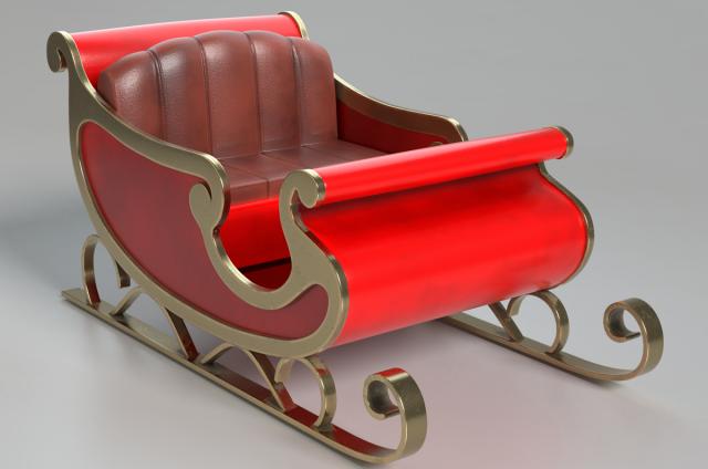 christmas sleigh 3d model turbosquid