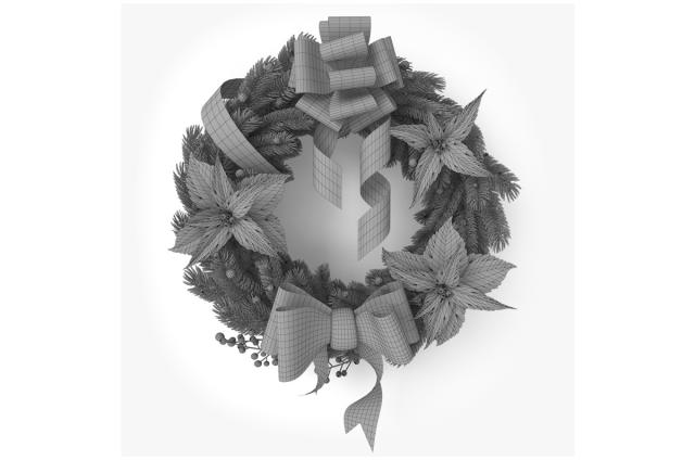 3d xmas decor vray turbosquid 3d christmas wreath vray turbosquid