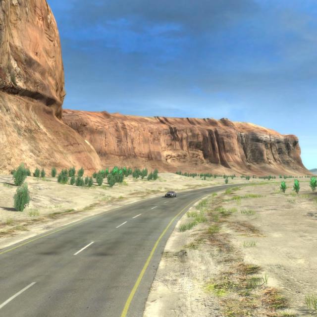 car running on desert road 3d model turbosquid