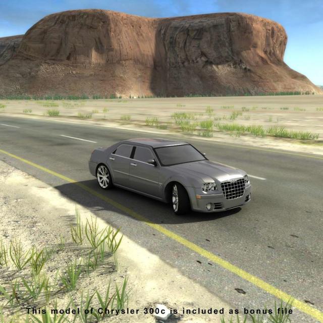 chrysler on a desert road 3d model turbosquid