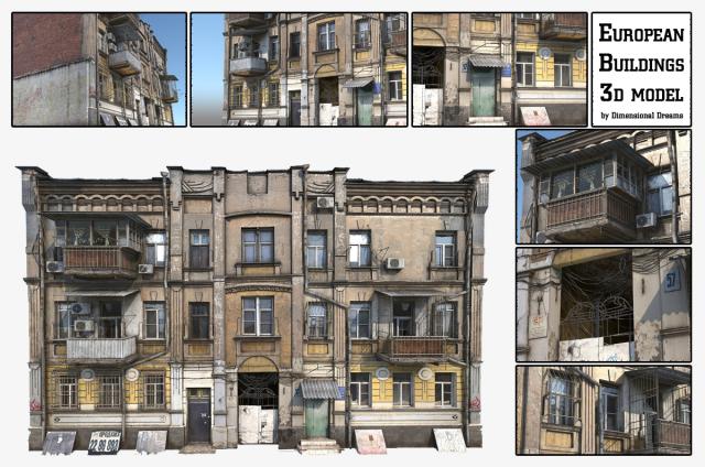 european building 3d model turbosquid