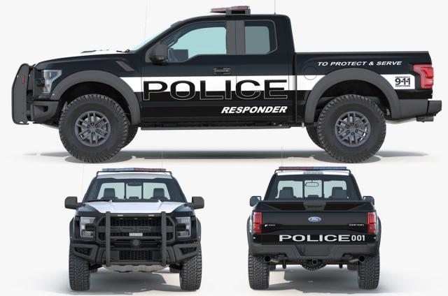 Ford F150 Raptor Police Interceptor Unit car 3d model