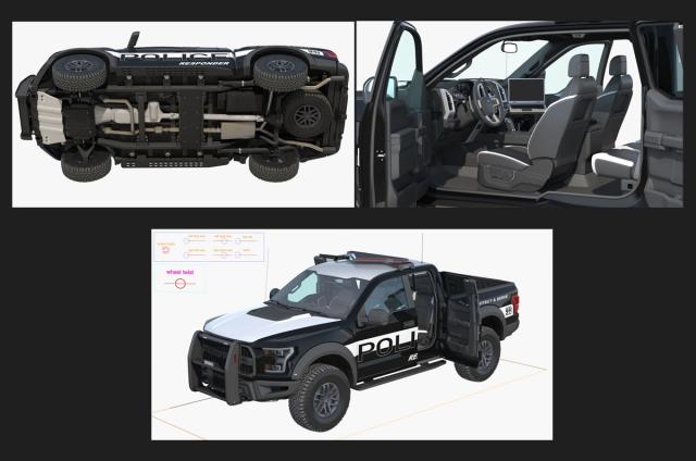 police force car 3d model rigged