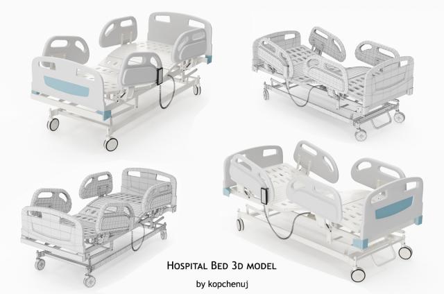 hospital bed 3d model turbosquid