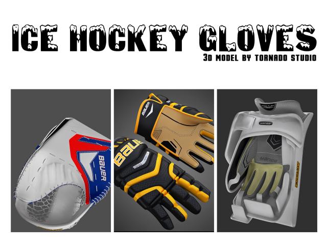 ice hockey gloves 3d collection turbosquid