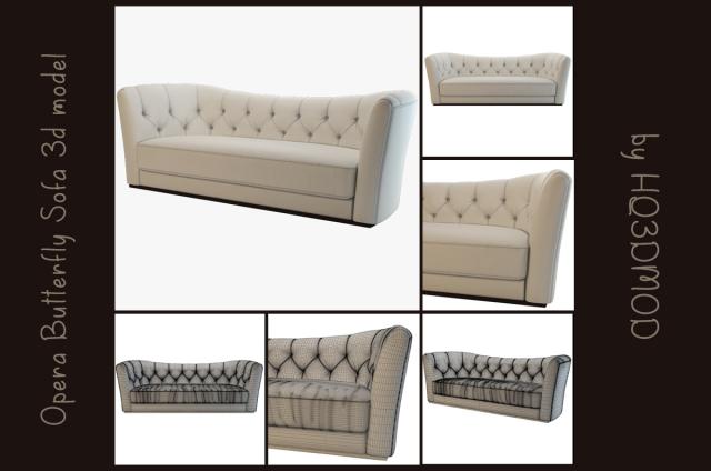 opera butterfly sofa 3d model