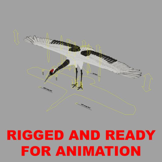 crane rigged 3d model turbosquid
