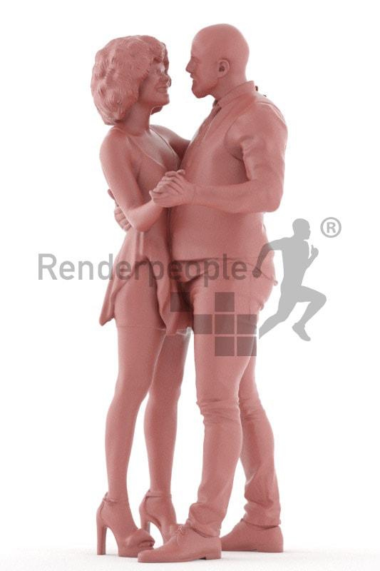 man and woman dancing 3d model renderpeople