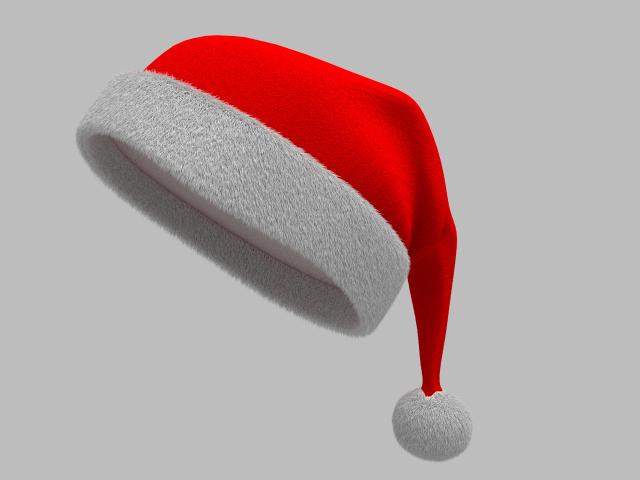 santa hat 3d model fur