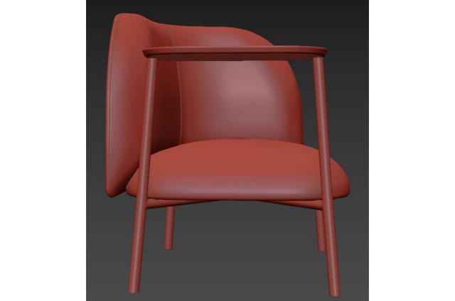 fabric lounge armchair 3d model  bross