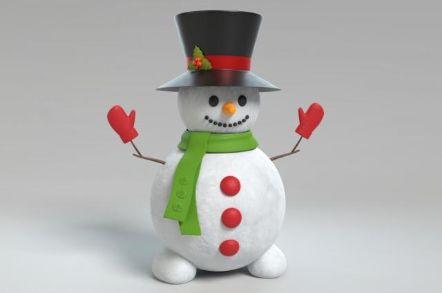 snowman 3d model turbosquid
