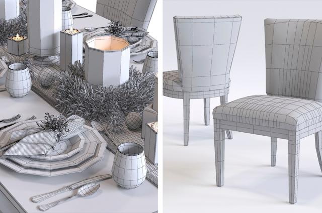 xmas setting tableware 3d model turbosquid christmas candles 3d model turbosquid