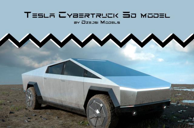tesla cybertruck 3d model turbosquid