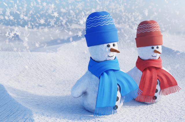 2 snowmen in a snowy mountain 3d model turbosquid