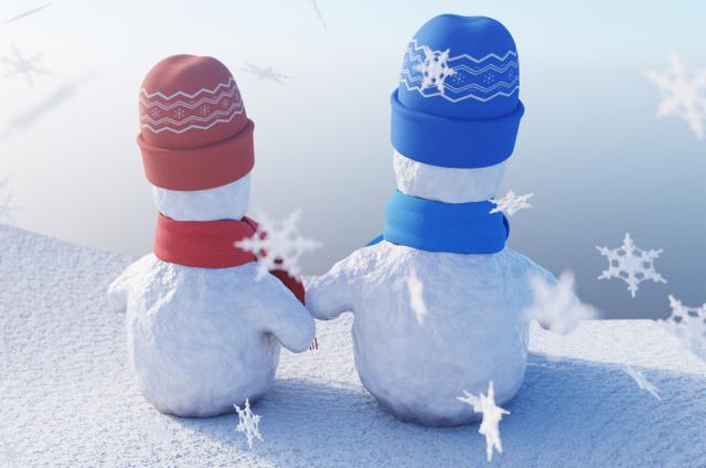 snowman with red clothes 3d model turbosquid