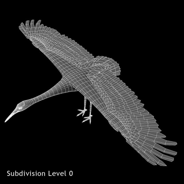 flying crane maya 3d model turbosquid
