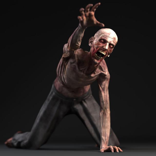 3d model of a zombie game character