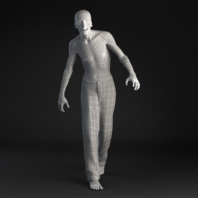 3d model of a walking zombie